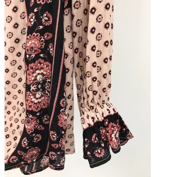 Free People Changing Times Printed Tunic Blouse S Tea - Picture 3 of 8